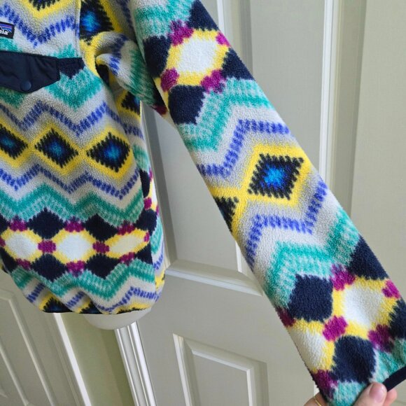 Patagonia Synchilla Snap-T Fleece Pullover Timber Twist Navy Blue Size Small - Picture 7 of 13